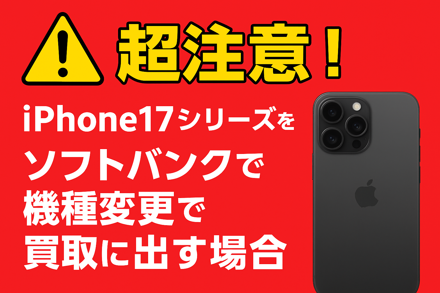  モバイル商店 ブログ 大事件！？iPhone17を売却するときソフトバンクの機種変の場合超注意のイメージサムネイル画像