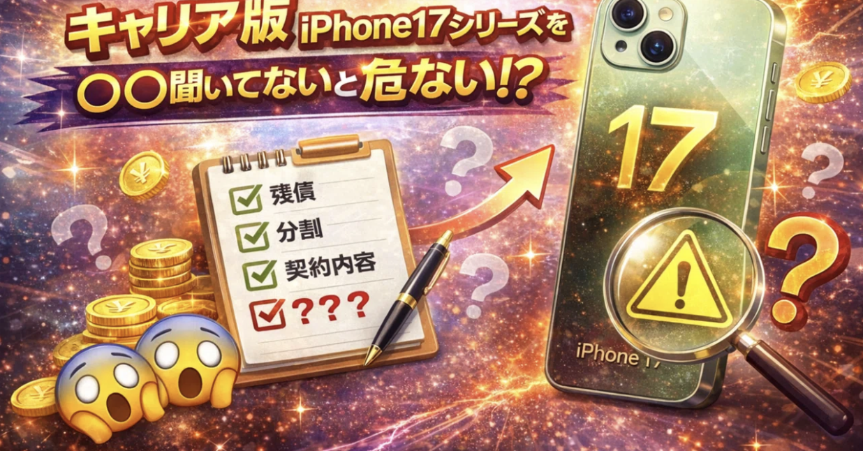 キャリア版のiPhone17シリーズを売るとき〇〇聞いてないと危ない！？