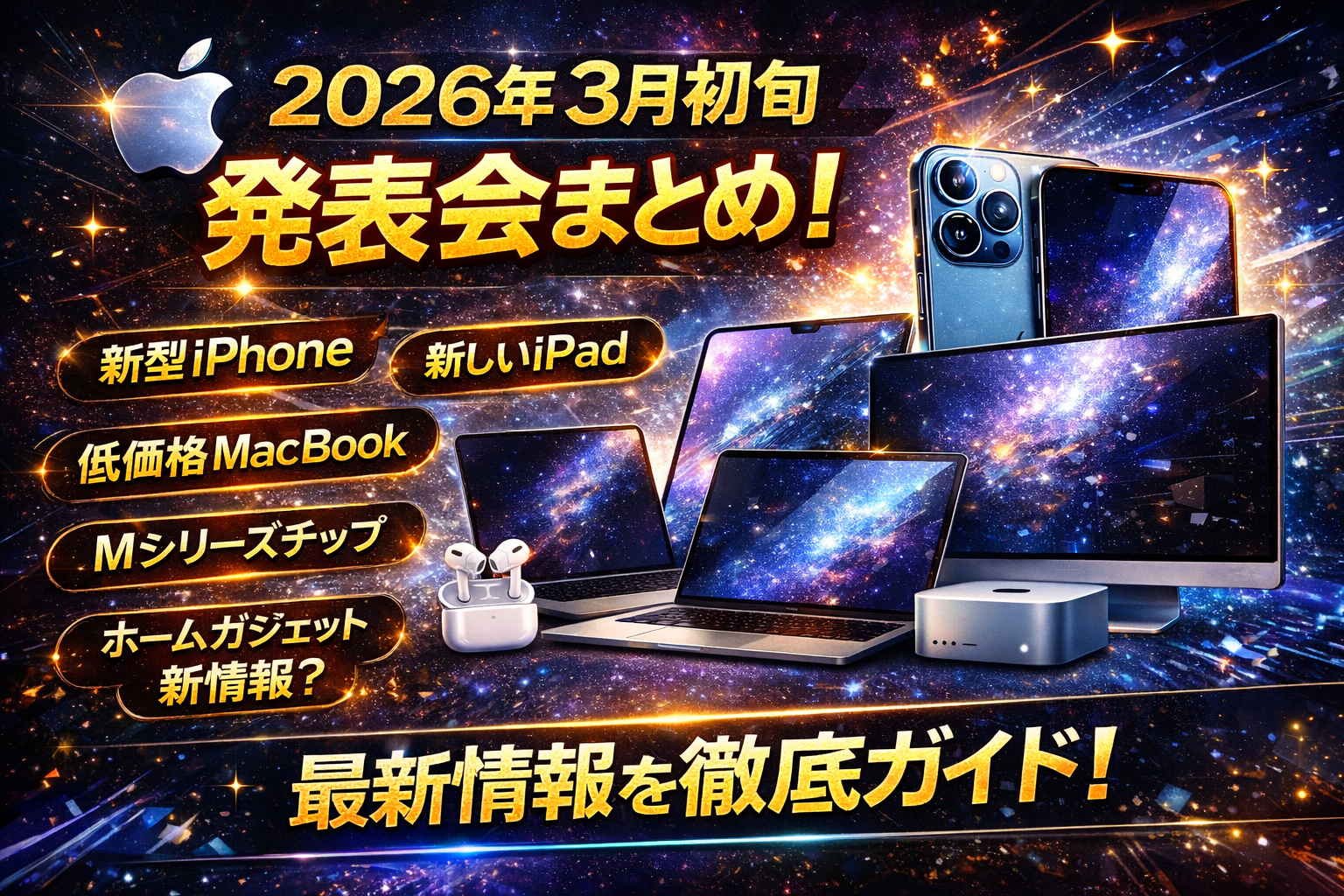 もうすぐ！3月初旬のapple発表会では何が発売されるのか！？