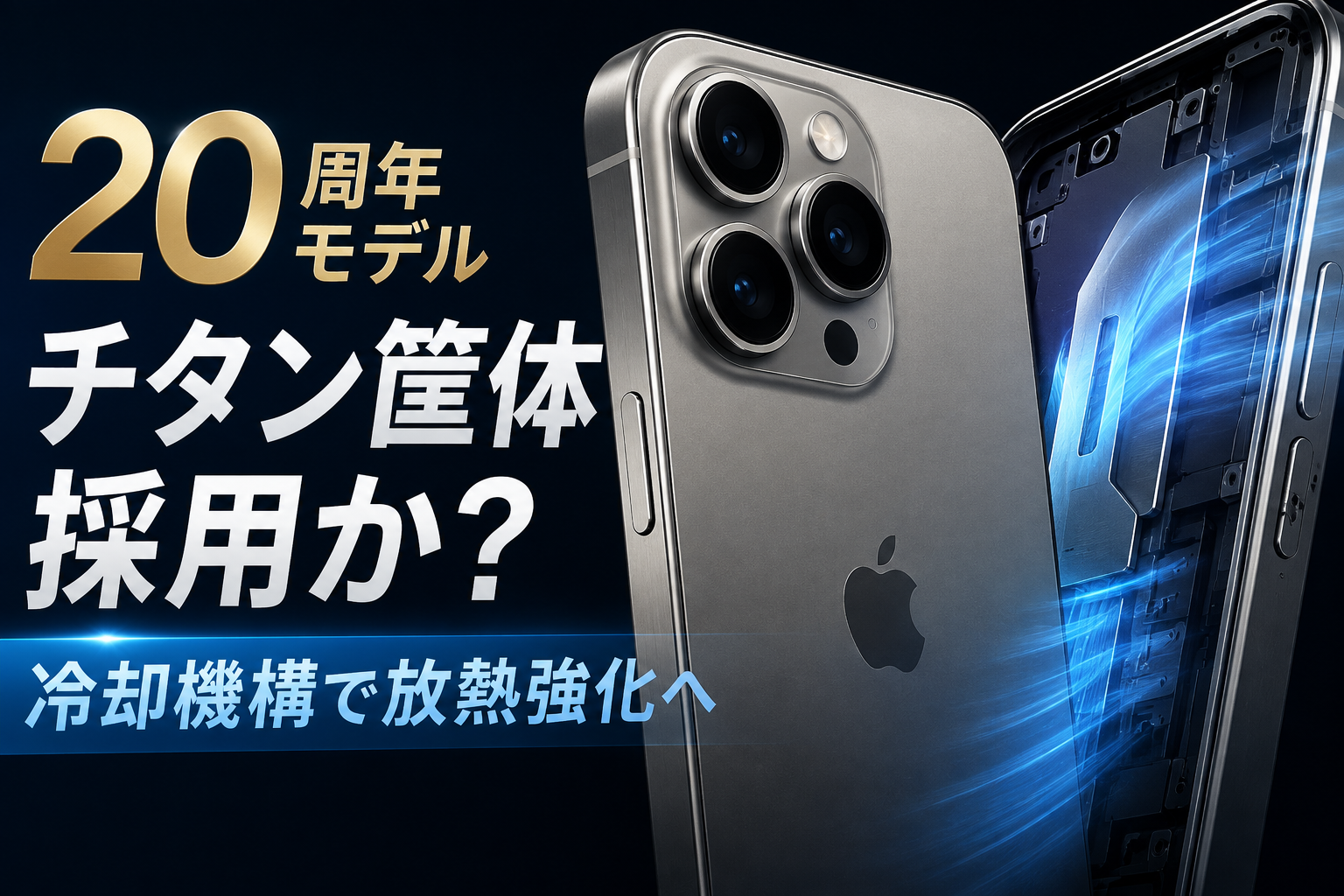 iPhone20周年モデルはチタン筐体採用か？冷却機構で放熱強化へ